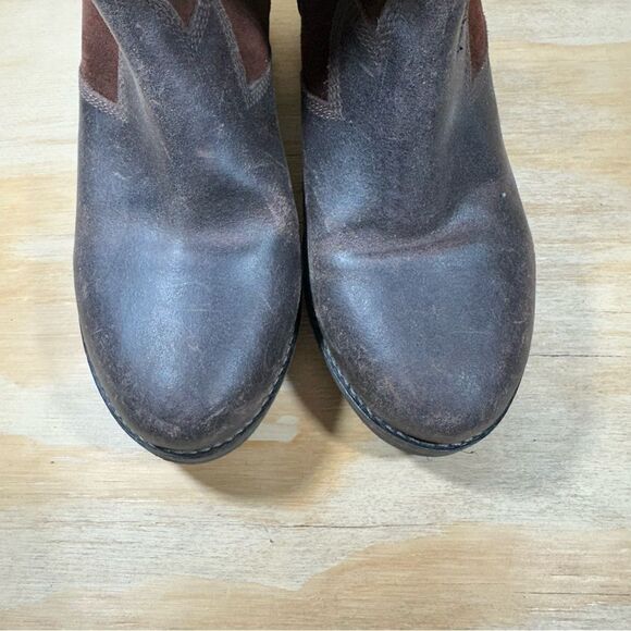 Olukai Brown Leather and Suede Ankle Boots Women’s Size 7 - Picture 4 of 8